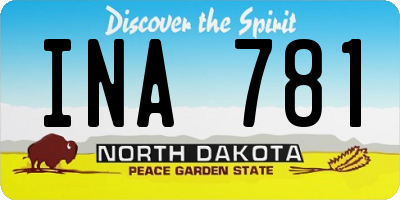 ND license plate INA781