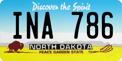 ND license plate INA786