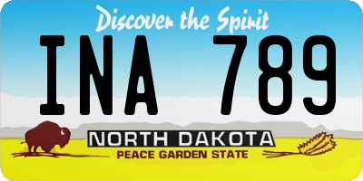 ND license plate INA789