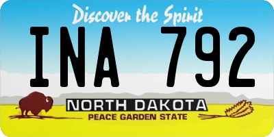 ND license plate INA792