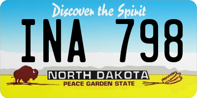 ND license plate INA798