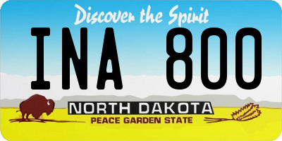 ND license plate INA800