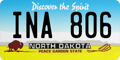 ND license plate INA806