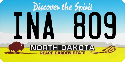 ND license plate INA809