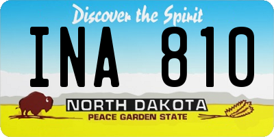 ND license plate INA810