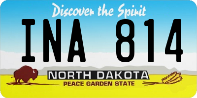 ND license plate INA814