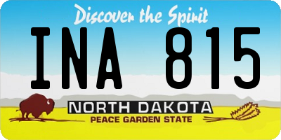 ND license plate INA815