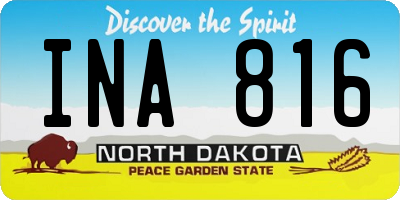 ND license plate INA816