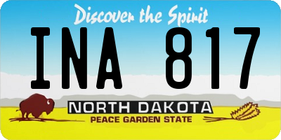 ND license plate INA817