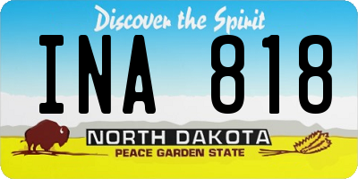 ND license plate INA818