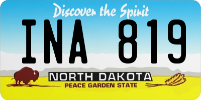 ND license plate INA819