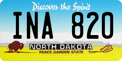 ND license plate INA820