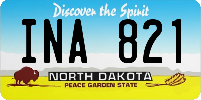 ND license plate INA821