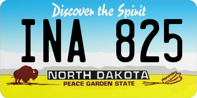 ND license plate INA825