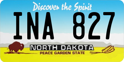 ND license plate INA827