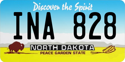 ND license plate INA828