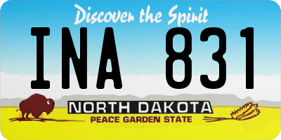 ND license plate INA831