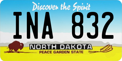 ND license plate INA832