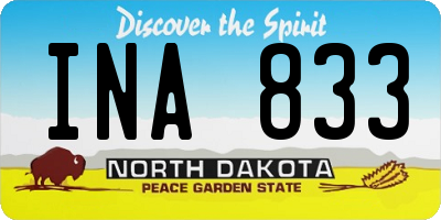 ND license plate INA833