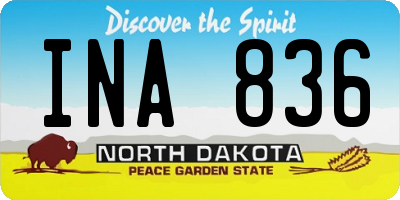 ND license plate INA836