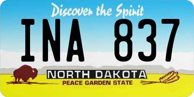 ND license plate INA837