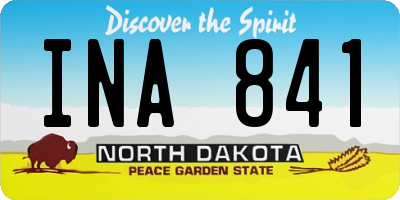 ND license plate INA841