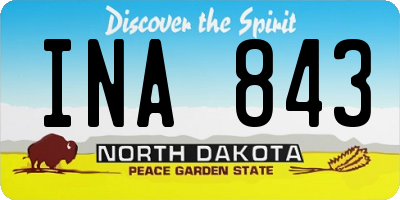 ND license plate INA843