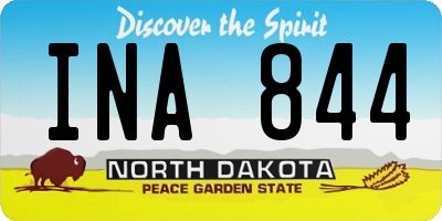 ND license plate INA844