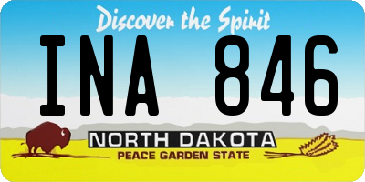 ND license plate INA846