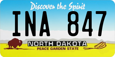 ND license plate INA847