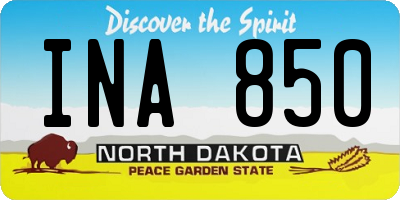 ND license plate INA850