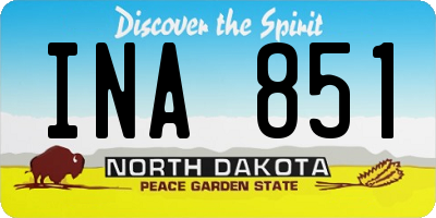 ND license plate INA851