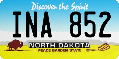 ND license plate INA852