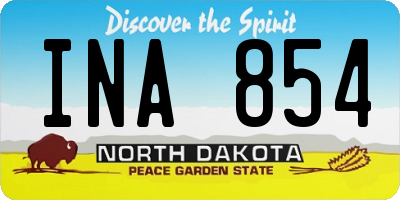 ND license plate INA854