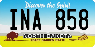 ND license plate INA858