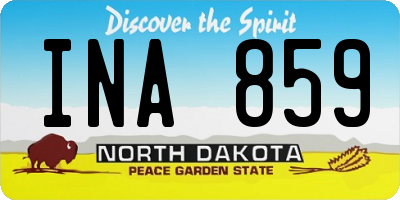 ND license plate INA859