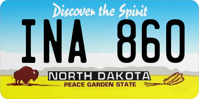 ND license plate INA860