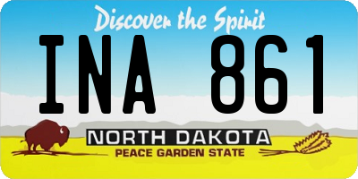 ND license plate INA861