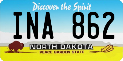 ND license plate INA862