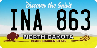ND license plate INA863