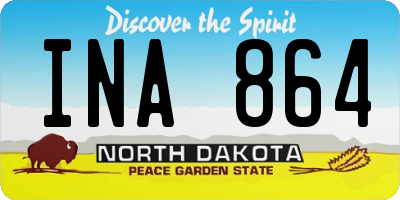 ND license plate INA864