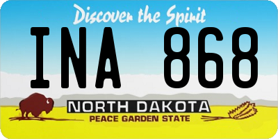 ND license plate INA868