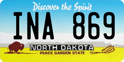 ND license plate INA869
