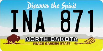 ND license plate INA871