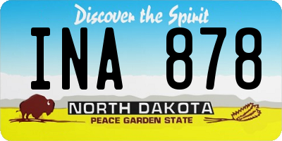 ND license plate INA878