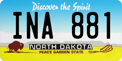 ND license plate INA881