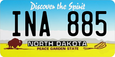 ND license plate INA885