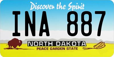 ND license plate INA887