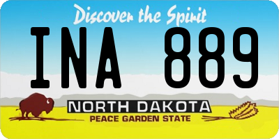 ND license plate INA889