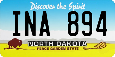ND license plate INA894